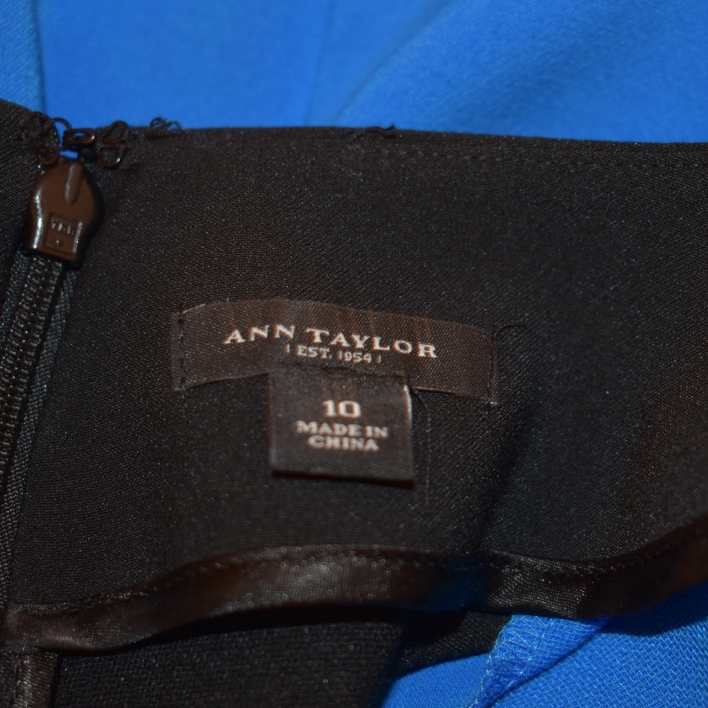 Ann Taylor Black And Blue Color Block Dress - Picture 3 of 4
